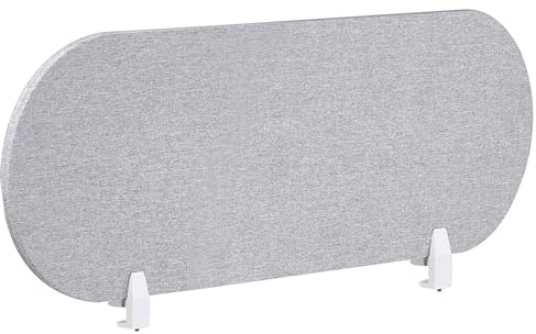 Beliani Schreibtisch Trennwand Akustik hellgrau 120 x 40 cm Befestigungsklammern Sparky