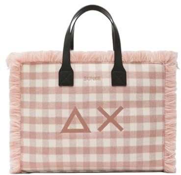 SUN68 Borsa a Mano Donna Cali Tartan Rosa X45213 Taglia Unica
