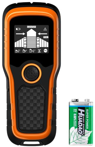 5 in 1 Multifunktional Stud Finde mit Alarm, Leitungssucher Ortungsgerät, Stromleitungsfinder für Holz, Metall, Stromleitung und AC Spannungs führenden Leitungen