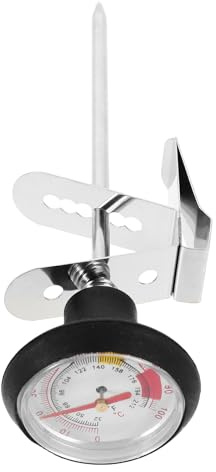 WEKADRIN Termometro per Schiuma di Latte in Acciaio Inossidabile con Clip, Misuratore Temperatura Latte e Acqua Calda, Accessori per Macchine da Caffè e Uso Cucina Multifunzionale
