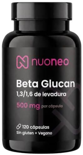 Cápsulas de betaglucano 1,3/1,6 de alta dosis - 625 mg por cápsula de levadura (120 cápsulas) - para el sistema inmunitario - alta biodisponibilidad con vitamina C y zinc - 80% beta-D-1,3/1,6-glucano