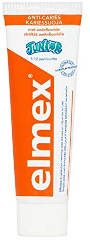4 x Elmex Zahnpasta für Kinder - Junior (5-12 Jahre) mit Aminfluorid - 75 ml