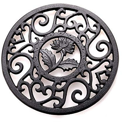 HwaGui Sottopentola in Ghisa Giapponese Multifunzione Resistente al Calore - Diametro 5.3 in (Nero)