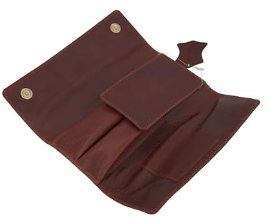 GERMANUS Zigarrenetui für 2 Zigarren aus Leder - Made in EU, Braun