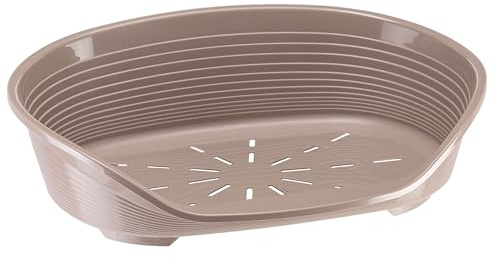 FERPLAST – hundsäng och kattsäng – hundbädd i plast medium – 100% återvunnen plast – hundkorg – andningsbar och halkfri – Siesta Deluxe – 62 x 41 x h 23,5 cm, M, BLÅ