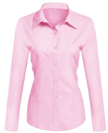 Toocool - Camisa de Mujer Slim Fit Manga Larga Blusa Ajustada Algodón C-S020