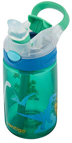 Contigo Kinder Trinkflasche Gizmo Flip Autospout mit Strohhalm, BPA-freie Wasserflasche, auslaufsicher, ideal für Kindergarten, Schule und Sport, 420 ml