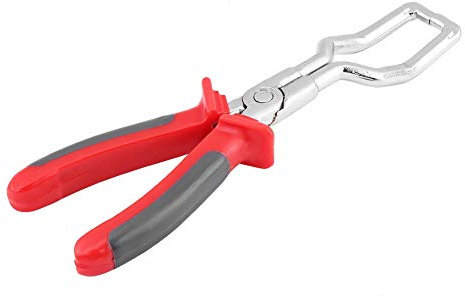 Kraftstoffzufuhr Rohrzange Schlauchschellenklemme Auto Benzin 45# Stahl Rot + Silber EVGATSAUTO