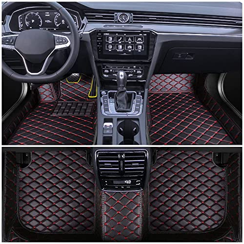 Auto Fußmatten Set für C-Class W205 2016-2018 Leder Automatte wasserdichte FussMatten Rutsch Allwetter-Matten Schwarz-rote Linie