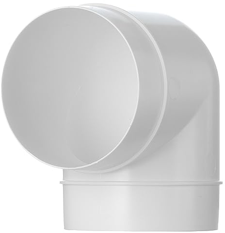 Steinberg14 Rohrbogen 90 Grad 100mm - Weiß PVC Rohrverbinder - Kunststoff Lüftungsrohr Bogen für Runde Lüftungssysteme - Kanalverbinder Bogenverbinder Verbinder