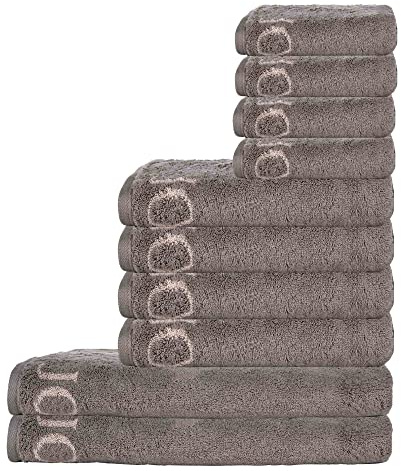 Joop! Handduksset, 10-TLG. - Classic, 2 x duschhandduk, 4 x handduk, 4 x gästhandduk brun set