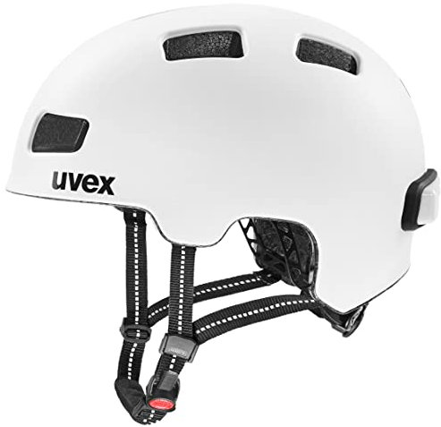 uvex City 4 Reflex - Leichter City-Helm für Damen und Herren - individuelle Größenanpassung - reflektierende Applikatoren - White matt - 58-61 cm