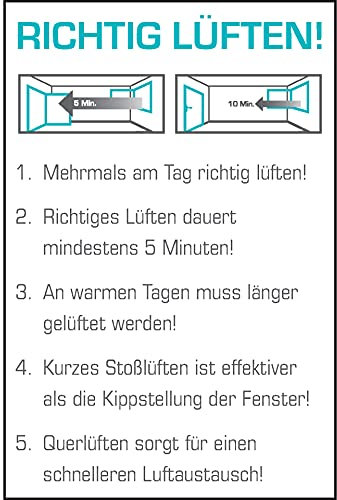 Dreifke® Schild I Aushang RICHTIG LÜFTEN!, Kunststoff, 200x300mm
