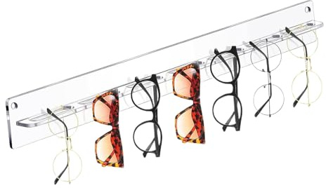 Dranng Sunglass Organizer Wall Mount | Clear Acrylic Wall Mount Eyeglass Holder | Sunglasses Display, Home Decor, Glasses Storage Organizer for Multiple Glasses for Entryway Living Room