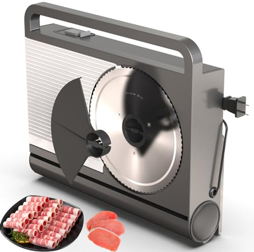 WuDLi Frozen Meat Cheese Deli Slicer,200w Electric Meat Slicer, Electric Food Slicer With Foldable,7.5 Stainless Steel Blade,0-15mm Adjustable Thickness,suitable For Cheese, Bread, Meat