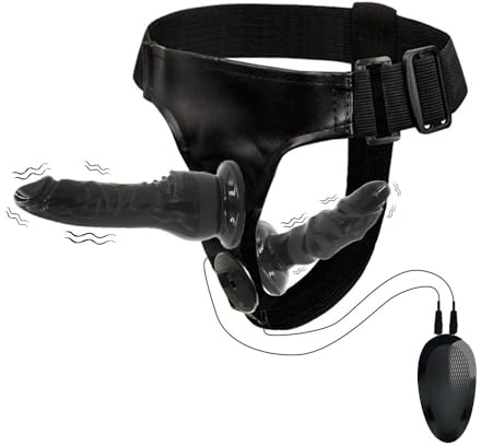 GKLWEJ Strap on Godes Ceintures, Lesbien Gode Ceinture Double Couple Réaliste Vibrant avec 2 Godes, Vibromasseurs Feminin Sex Toýs Femme Gode Femme Sex