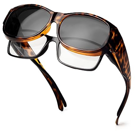 Face Shadow Polarisierte Überzieh Sonnenbrille Damen, Überbrille Sonnenbrille für Brillenträger, UV-Schutz Ultra Leicht Fit-Over Brille