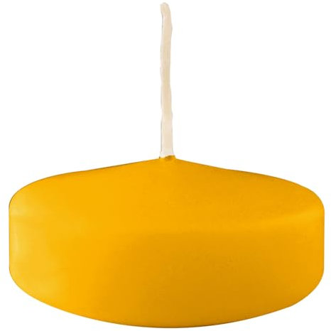 Candele Galleggianti grandi, diametro 7 Cm, 12 pezzi - Senape