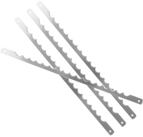 Uonlytech Brotbogen-Messerklingen 4 Stück Gezahnte Brotklingen Edelstahlklingen Ersatz Für Brotmesser Aus Holz Hausgemachtes Brotschneiden 260 Mm