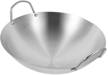 Hoement Padella Wok Inossidabile Per Induzione Design Per Friggere Stufare e Piatti Asiatici