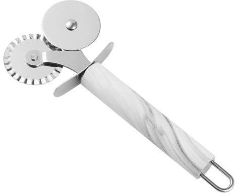 Coupe-raviolis - Roulette à pizza et pâtes avec trou pour suspendre - Roulette à pâtisserie cannelée en acier inoxydable - Rouleau de découpe pour pizza et raviolis pour cuisine
