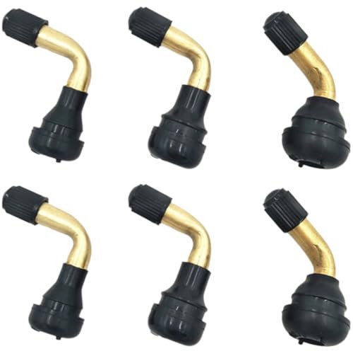 JEYORZY 6 Piezas Adaptador Válvula De Rueda, 90 Grados Extensiones De Válvulas, Valvula Rueda Coche, Latón Válvula De Neumático Sin Cámara Adecuado, Válvulas sin Cámara para Motocicletas