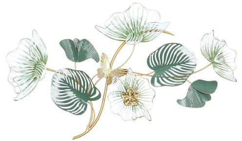 FENGJISUN Wanddeko Wanddekoration Metall-Wand-Dekor Boho Lotus Blatt Wand Dekoration Gestapelt Blume Wandkunst Für Wohnzimmer Schlafzimmer Esszimmer Wand Deko