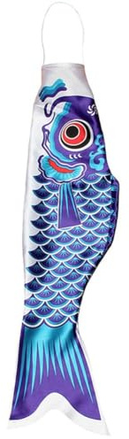 HUFFA 40cm-100cm Carp Windsock Traditional Japanese Carp Windsock Hanging Home Decoration Fish Flag Festival Carp Windsock Streamer(Blue,70cm)