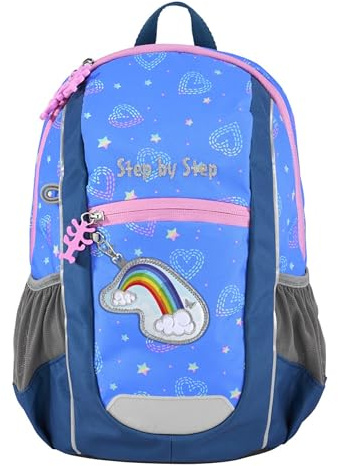 Step by Step Rucksack-Set KIGA Maxi „Rainbow Lui“, lila-blau | separates Innenfach, ergonomisch, höhenverstellbarer Brustgurt, für KITA, Kindergarten, Freizeit, ab 3 Jahren, 10 l