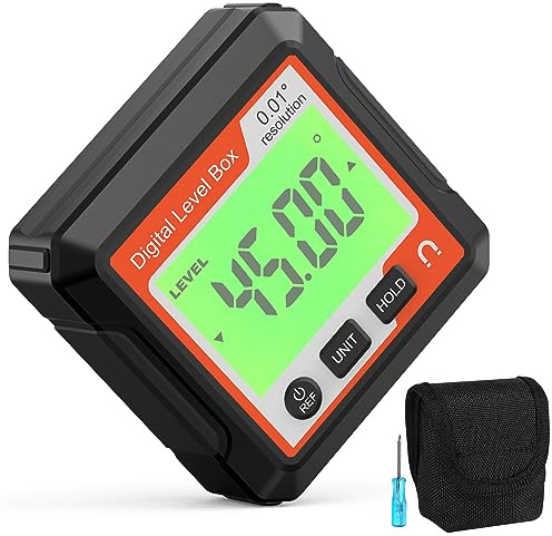 Digital Level Angle Gauge Meter Magnetic Electronic Level Angle Finder Tool Protractor Inclinometer Woodworking Tools with Magnet for Construction, Woodworking and Machinery(Black+white) (red)