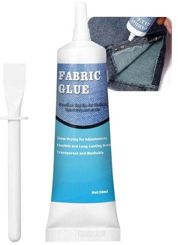 Fabric Glue, Extra Strong Fabric Glue for Clothes, Machine Washable, Dry Cleanable, Fabric Adhesive for Clothes Repairs, for Fabric, Leather, DIY Crafts, Upholstery, Material, Textile, Felt