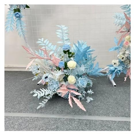 YDYAENIO Wedding Flower Simulation Artificia Silk Flowers Arch Round Pavilion Art Window Decoration Wedding Props for Wedding Ceremony Reception(Color6 S)