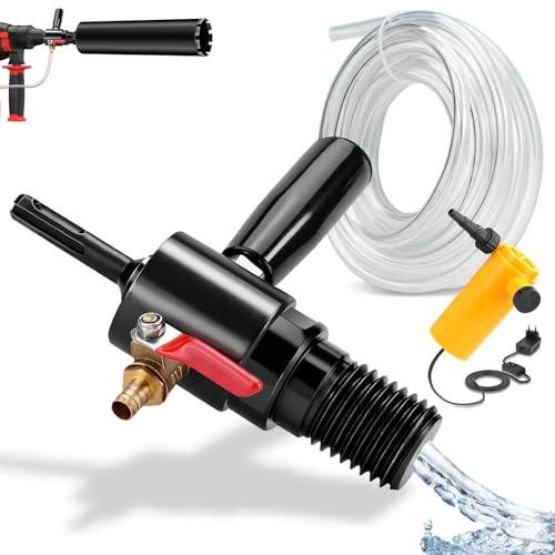 Adaptateur 1 1/4 UNC vers SDS Plus avec arrosage automatique, injection d'eau incluse, 4m tuyau + pompe. Pour couronnes diamant, carotteuses et alésoirs SDS Plus