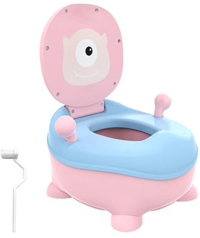 Woobroo Potty Toilet Potties Traning Chair, Toilet Seat for Baby Boys Girls Toddler, for Ages 1-6 with Removable Urinal Pot, Splash Guard, Lid, Back Rest, Cleaning Brush