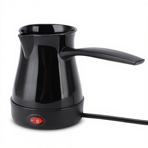 ASHATA Hervidor de café Eléctrico, Máquina de café Eléctrico Turco Rápido Incluso Calentando Acero Inoxidable para té (BLACK)