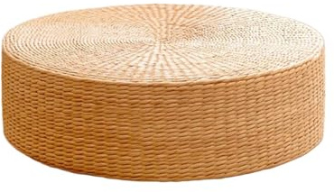 LPACXBYD 1pc Round Tatami Cushion Yoga Meditation Floor Cushions Handmade Pillow Floor Straw Cushion Decor Mat Sit for Yoga & Mindfulness(40x10cm)