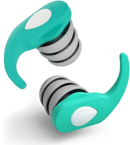 Schallwerk® Water+ - Tapones para los oídos impermeables para nadar, reutilizables, protección contra el agua, ideales para kayak, natación y otros deportes acuáticos (azul claro, niños)