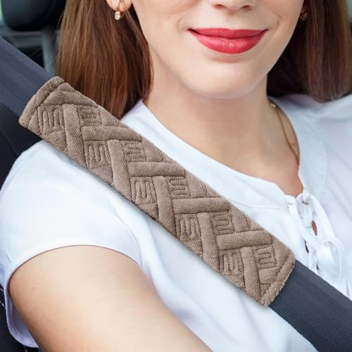 2 almohadillas para cinturón de seguridad para coche, funda de cojín suave para cinturón de seguridad, almohadillas para el cinturón de seguridad para el hombro, acolchado extraíble para cinturón de
