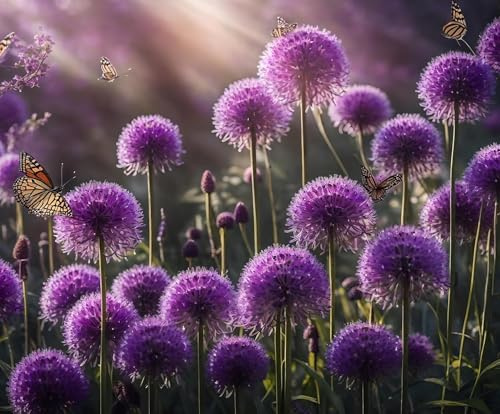 Allium Bulbs for Planting - Round Purple Blooms Really Stand Out (12 Bulbs)