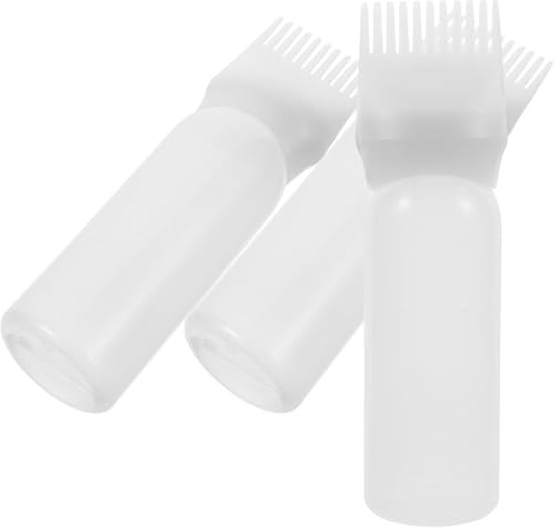 3 Flacons Applicateurs Peigne à Racines en Plastique pour Cheveux | Usage à Domicile, Coiffage Capillaire, Embout Peigne pour Répartition Régulière