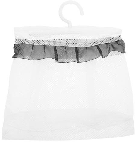 TOYANDONA Multipurpose Hanging Laundry Bag with Mesh Storage and Clothes Peg Holder, Black Trimmed Organizer for Kitchen, Bathroom, and Home Use,
