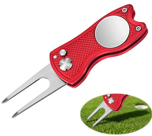 Adhere Golf Divot Tool & Golf Ball Markers Set with A strong Magnetic Hat Clips, Premium Golf Gift Pack