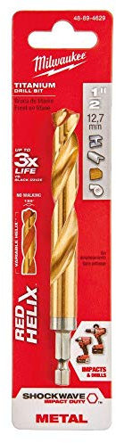 Milwaukee 48-89-4629 Foret à percussion 1/2 Ø x 13,0 cm L Fût hélicoïdal 35 degrés, tige hexagonale 1/4