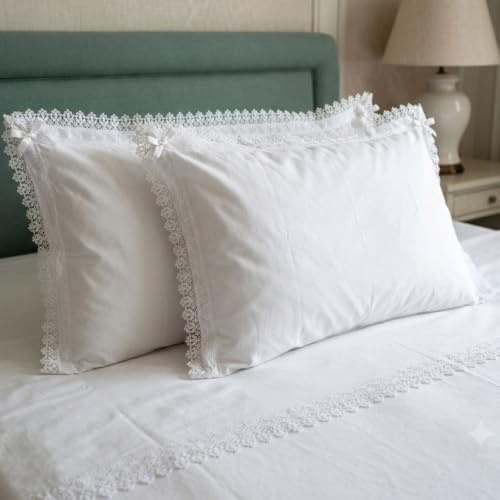 Ricami FIORENTINI Baldi Completo Letto Matrimoniale in Cotone 100% con Pizzo macramè. Prodotto Artigianale Toscano