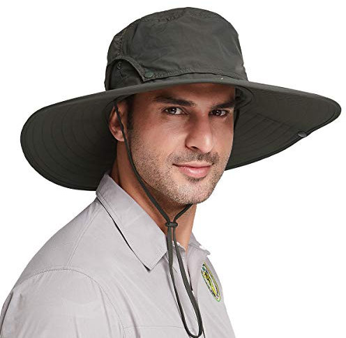 Gisdanchz Anglerhut Sonnenmütze Herren Masche Sonnenschutz Kopf Gartenhut Wanderhut Wide Brim Bucket Hat Sonnenhut Tropen Herren Damen Wasserdicht Outdoor Tropenhut Safarihut Buschhut,Olivgrün