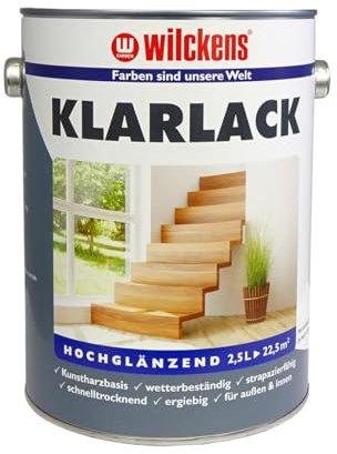 Wilckens Klarlack hochglänzend 2,5 l Lack Kunstharz-Klarlack Kunstharzlack Lackfarbe