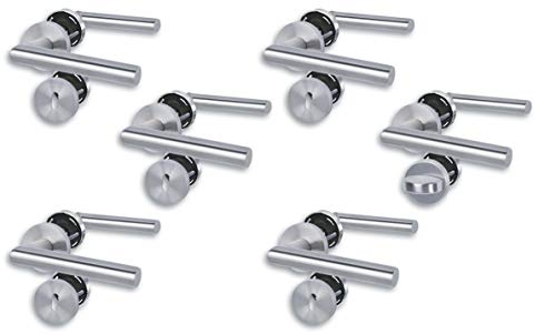 Lager 17 Edelstahl Türbeschlag 6er Set, Rosettengarnitur für 5 x Zimmertüren und 1 x WC/Badtüre, Türklinke Türgriff Türbeschlag