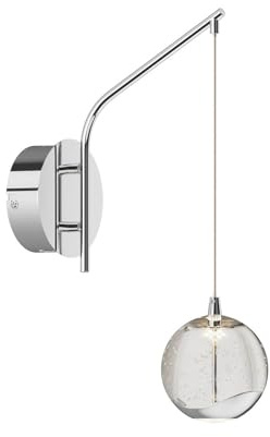 Lucande LED Wandleuchte, Wandlampe Innen Hayley (Modern) in Transparent aus Glas (1 flammig) - Wandstrahler Wandbeleuchtung Schlafzimmer/Wohnzimmer Wohnzimmerleuchte