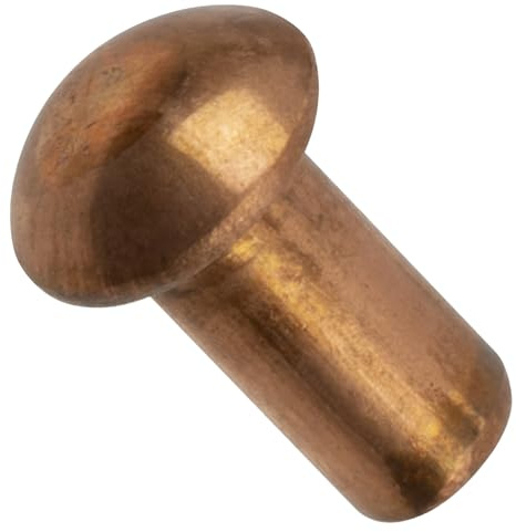 AERZETIX - Juego de 50 Remaches de Cobre Ø2.5x5mm con Cabeza Semiredonda - DIN 660 - C48023
