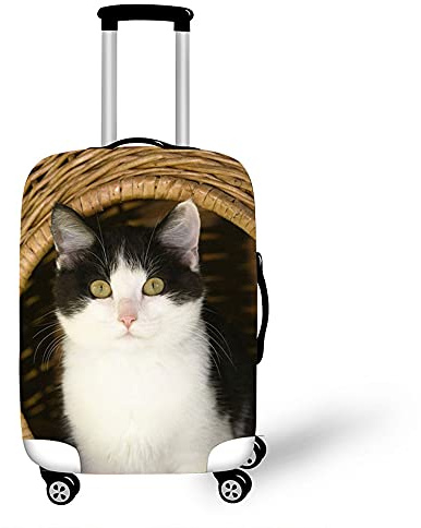 Morbuy 3D Reise Kofferhülle Kofferschutzhülle Elastisch Abdeckung Waschbar Kofferschutz Kofferbezug Reisekoffer Hülle Gepäck Luggage Cover mit Reißverschluss (Süße Katze,XL)